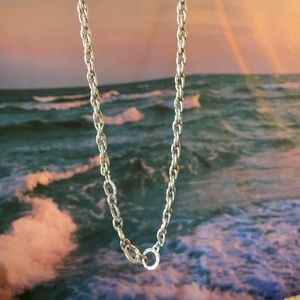 Long Silver Chain Necklace